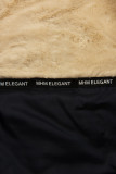 Parka blu scuro per l'inverno con fodera beige