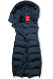 Gilet trapuntato lungo blu scuro