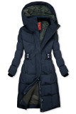 Giacca invernale blu scuro con cintura