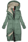 Piumino invernale trapuntato con cappuccio salvia/beige