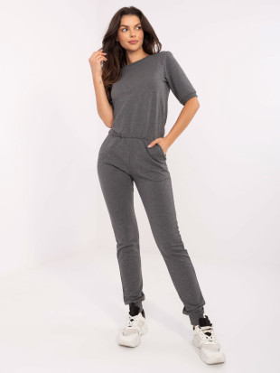 Tamnosivi melirani ženski kombinezon