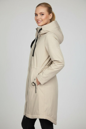 Giacca di mezza stagione con cappuccio ecru