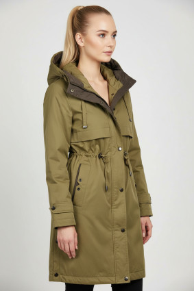 Giacca di transizione beige dal taglio allungato