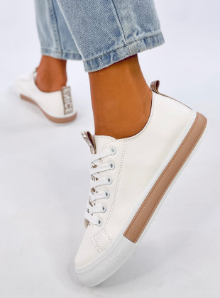 Sneakers in ecopelle CELIA bianco/champagne