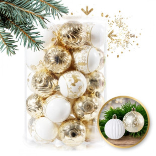 Decorazioni natalizie bianco/oro 34 pz