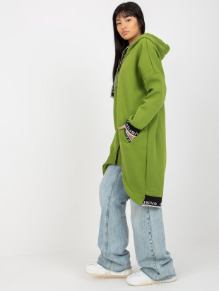 Felpa lunga verde chiaro in cotone Mayar