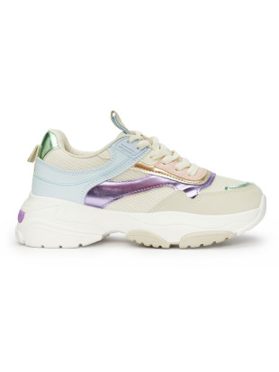 Scarpe sportive da donna multicolori con suola spessa