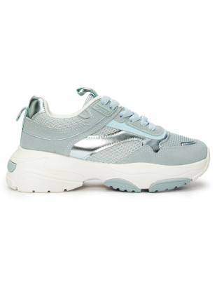 Scarpe sportive blu da donna con suola spessa