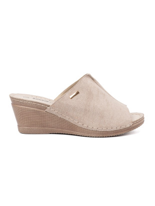 Beige ženske papuče na platformi