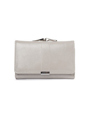 Elegante portafoglio grigio in ecopelle