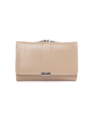 Portafoglio da donna beige in ecopelle