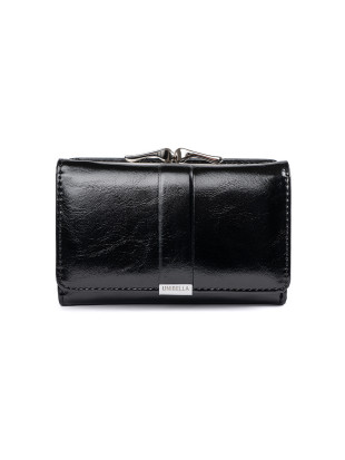 Elegante portafoglio nero in ecopelle