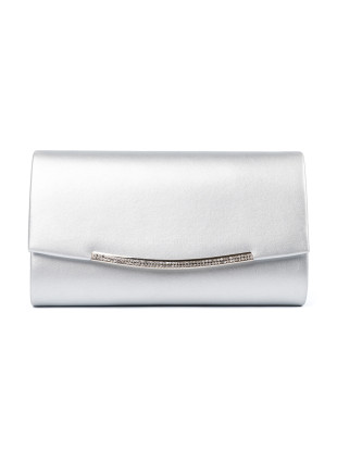 Clutch argento con catena