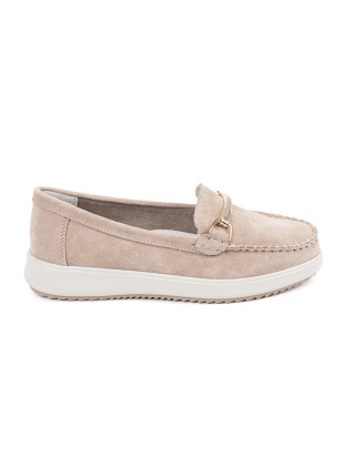 Beige Mokasine od prave kože