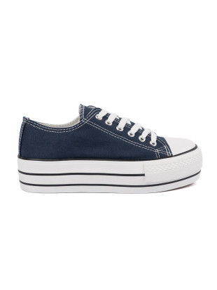 Sneakers da donna blu navy con plateau