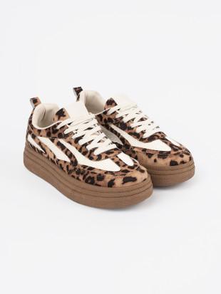 Sneakers da donna in stampa leopardata