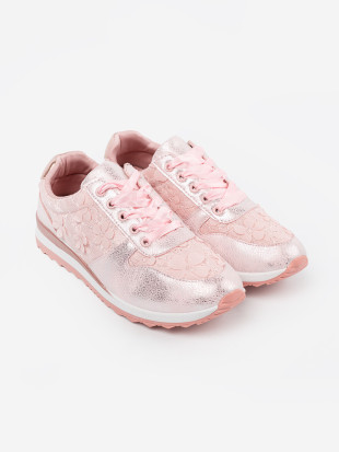 Sneakers rosa con motivo floreale