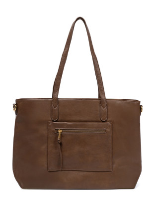 Borsa marrone con dettagli dorati