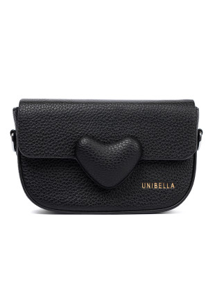 Elegante borsa nera con chiusura decorativa