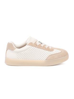 Sneakers perforati beige chiaro