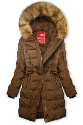 Giacca invernale marrone con coulisse in vita