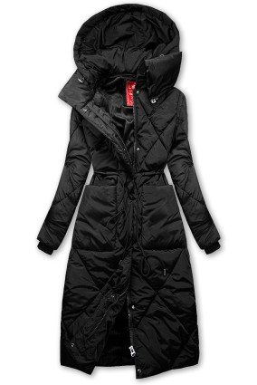 Giacca invernale nera con colletto extra alto