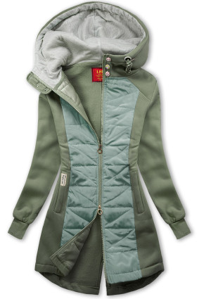 Felpa verde oliva dal taglio esteso