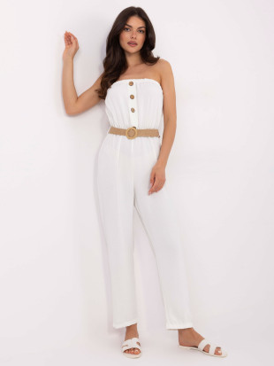 Ecru kombinezon s remenom RUE PARIS