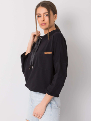 Crni oversize pamučni pulover