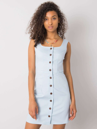 Vestito blu chiaro con bottoni