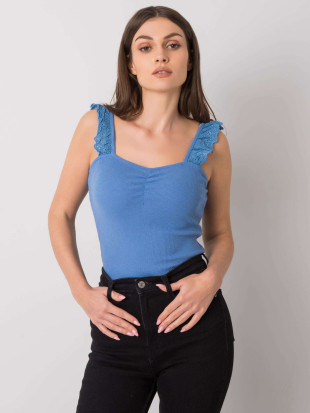 Top in cotone blu scuro