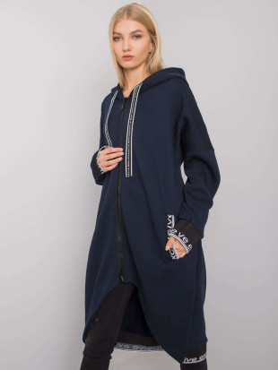 Felpa donna blu navy con zip