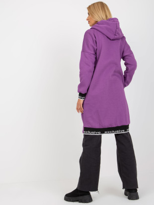 Felpa lunga viola da donna con lacci