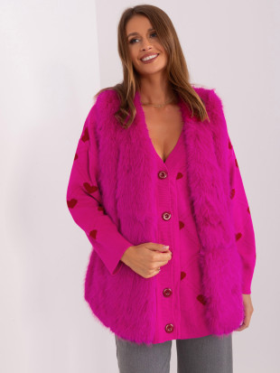 Gilet rosa in ecopelliccia