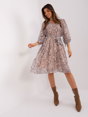 Abito beige floreale loose