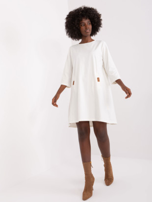 Oversize ecru haljina s 3/4 rukavima