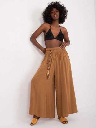 Eleganti pantaloni palazzo color cammello