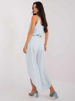 Pantaloni blu eleganti a vita alta