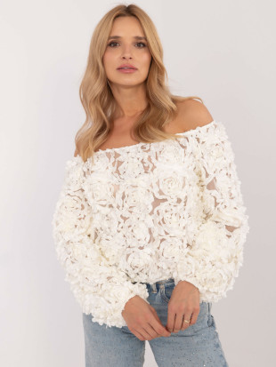 Elegantna ecru bluzica s dugim rukavima
