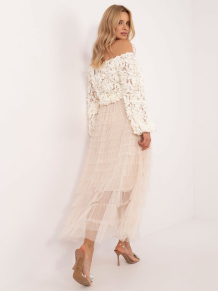 Gonna midi elegante beige