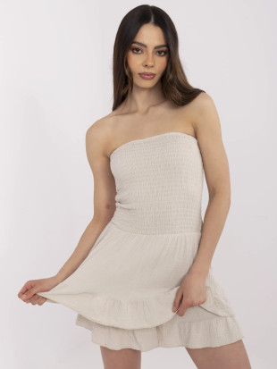 Salopette beige con volant