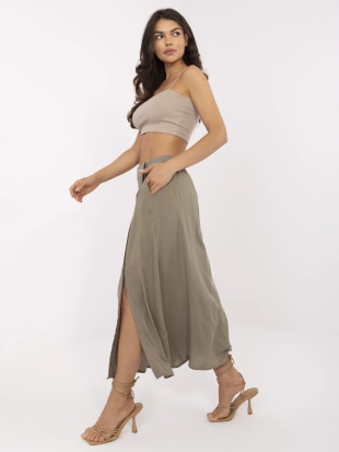 Elegantna midi suknja u khaki