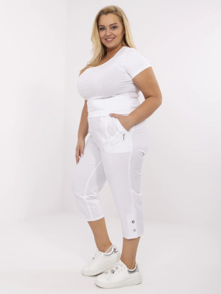 Pantaloni bianchi da donna a vita alta