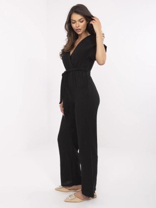Elegante tuta nera con maniche corte