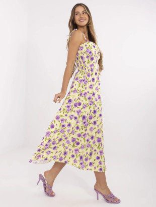Abito midi floreale con spalline