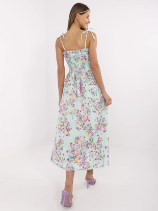 Abito midi floreale con spalline