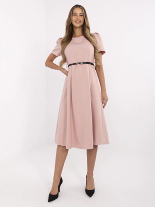 Elegantna midi haljina u tamno ružičastoj