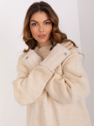 Beige rukavice s modernom teksturom
