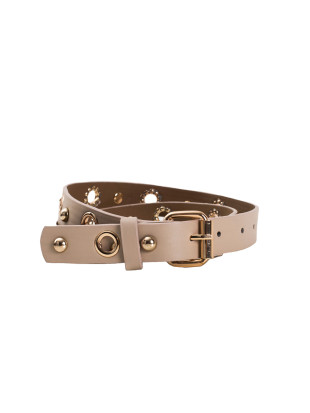 Cintura elegante beige in ecopelle