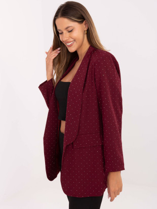 Elegantni bordo sako s aplikacijom i podstavom